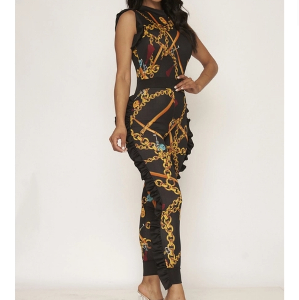 CHAIN DECAL JUMPSUIT